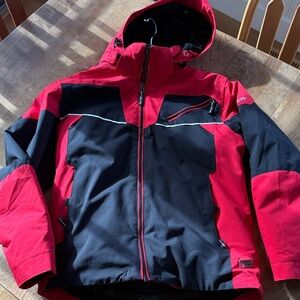 Red and Black Hooded Jacket